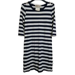 Appletree Boutique Black Cream Stripe Shift Dress